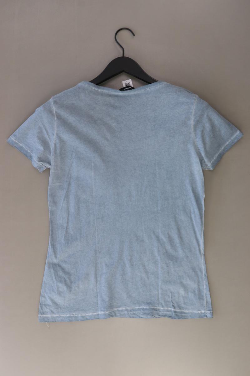 More&More T-Shirt Gr. 38 Kurzarm blau aus Baumwolle