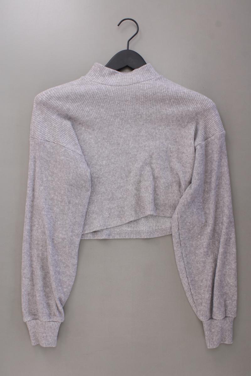 Bershka Crop Pullover Gr. M grau aus Viskose