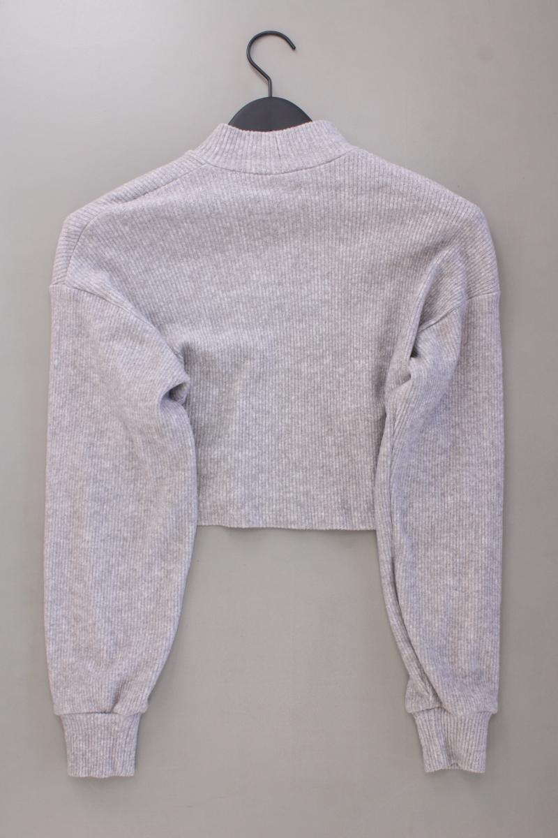 Bershka Crop Pullover Gr. M grau aus Viskose