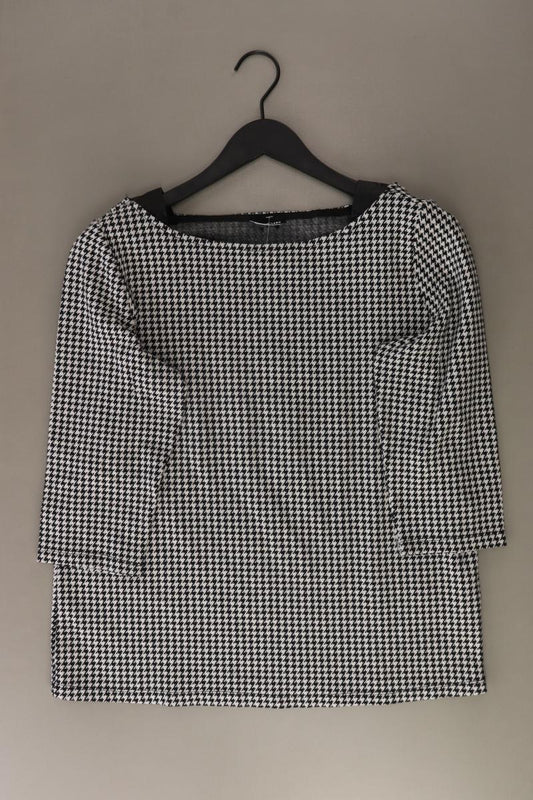 Taifun Feinstrickpullover Gr. 42 hahnentritt grau aus Baumwolle