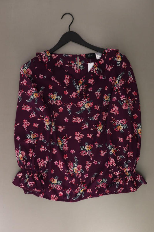 Paola Langarmbluse Gr. 42 mit Blumenmuster lila aus Polyester