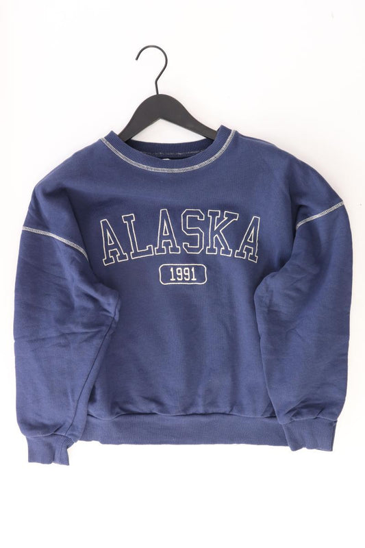 Pull&Bear Langarmpullover Gr. M blau aus Baumwolle