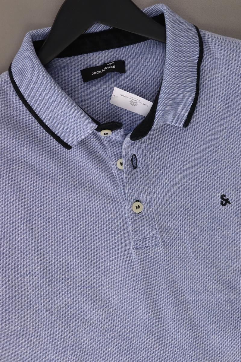 Jack & Jones Poloshirt für Herren Gr. XXL Kurzarm blau aus Baumwolle