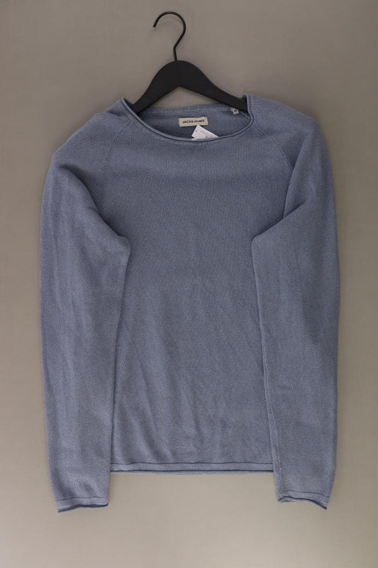 Jack & Jones Feinstrickpullover für Herren Gr. M blau aus Baumwolle