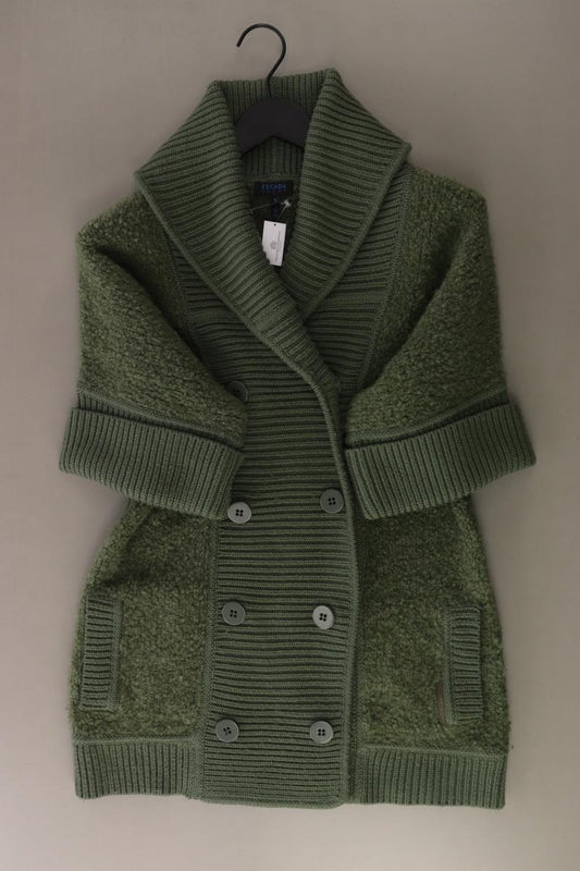 Escada Sport Strickjacke Gr. S Kurzarm olivgrün aus Metallfaser