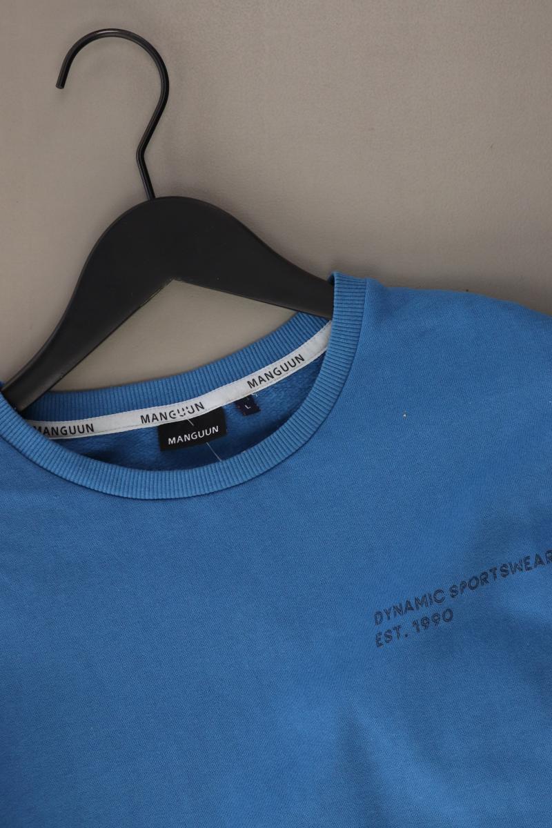 Manguun Langarmpullover für Herren Gr. L blau