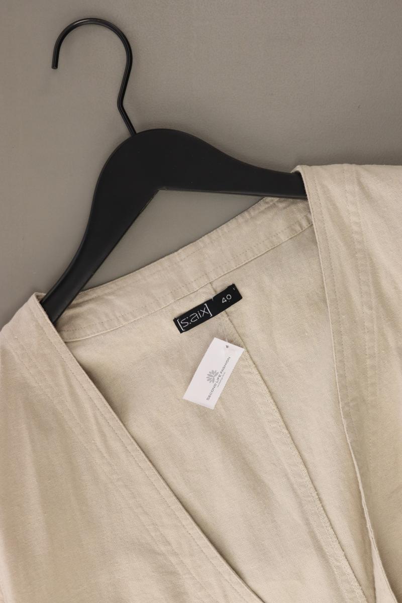 Saix Wickelkleid Leinen Gr. 40 Kurzarm creme