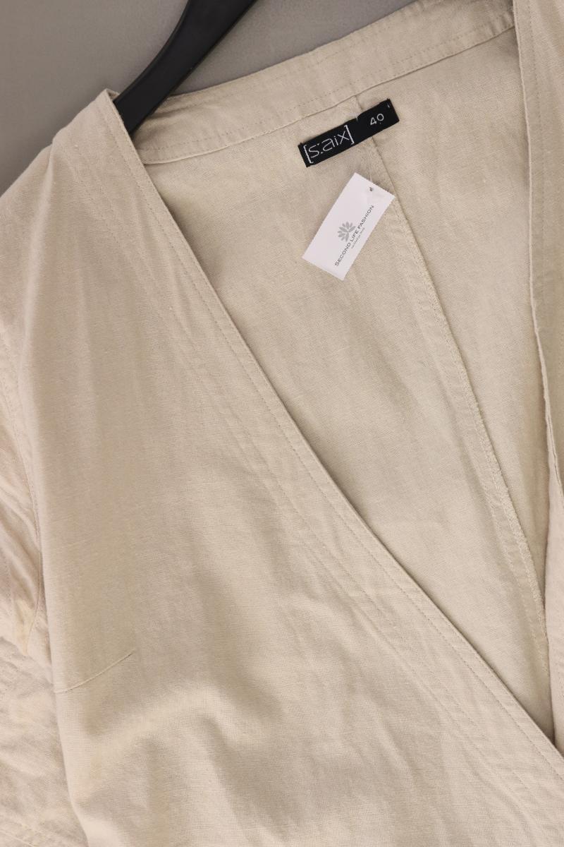 Saix Wickelkleid Leinen Gr. 40 Kurzarm creme