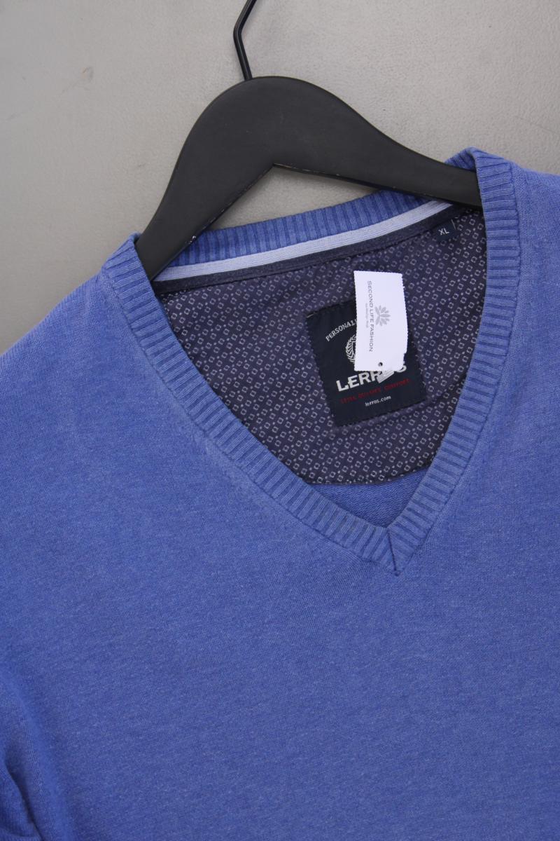 Lerros Feinstrickpullover für Herren Gr. XL blau aus Baumwolle