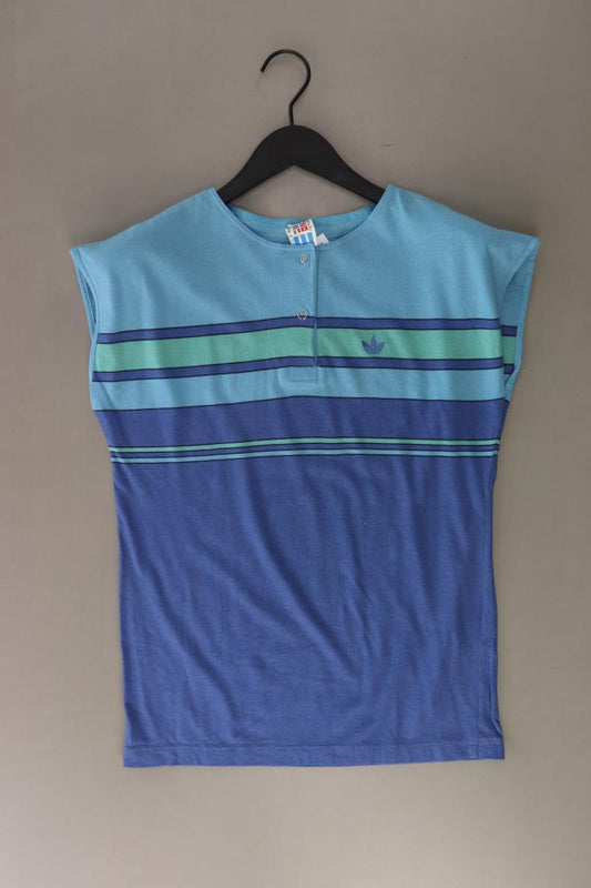 Adidas T-Shirt Gr. 40 Kurzarm Vintage blau aus Polyester