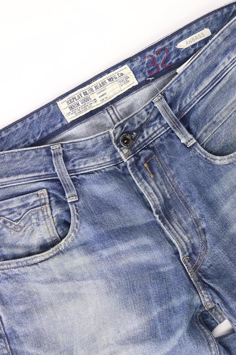 Replay Straight Jeans für Herren Gr. W32/L34 blau aus Baumwolle