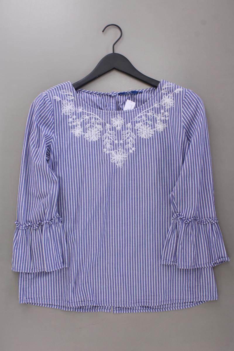 Tom Tailor Classic Bluse Gr. 40 gestreift 3/4 Ärmel blau