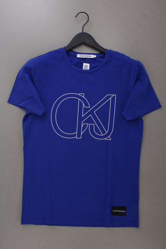 Calvin Klein Jeans Printshirt für Herren Gr. L neuwertig Kurzarm blau