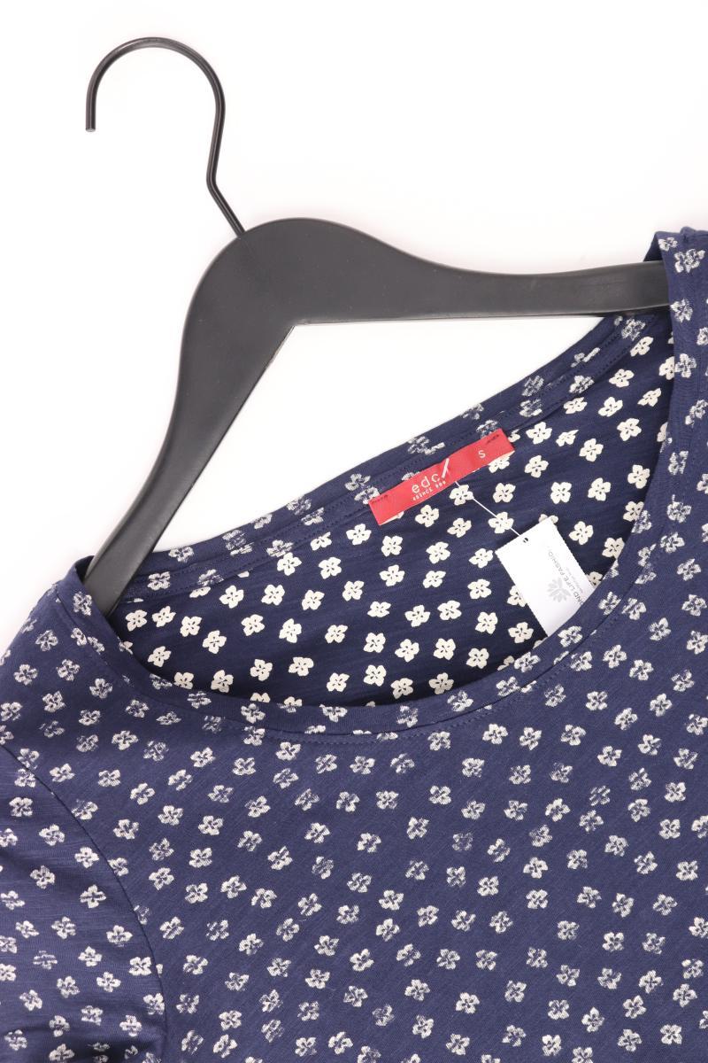 edc by Esprit Printshirt Gr. S Kurzarm blau aus Baumwolle