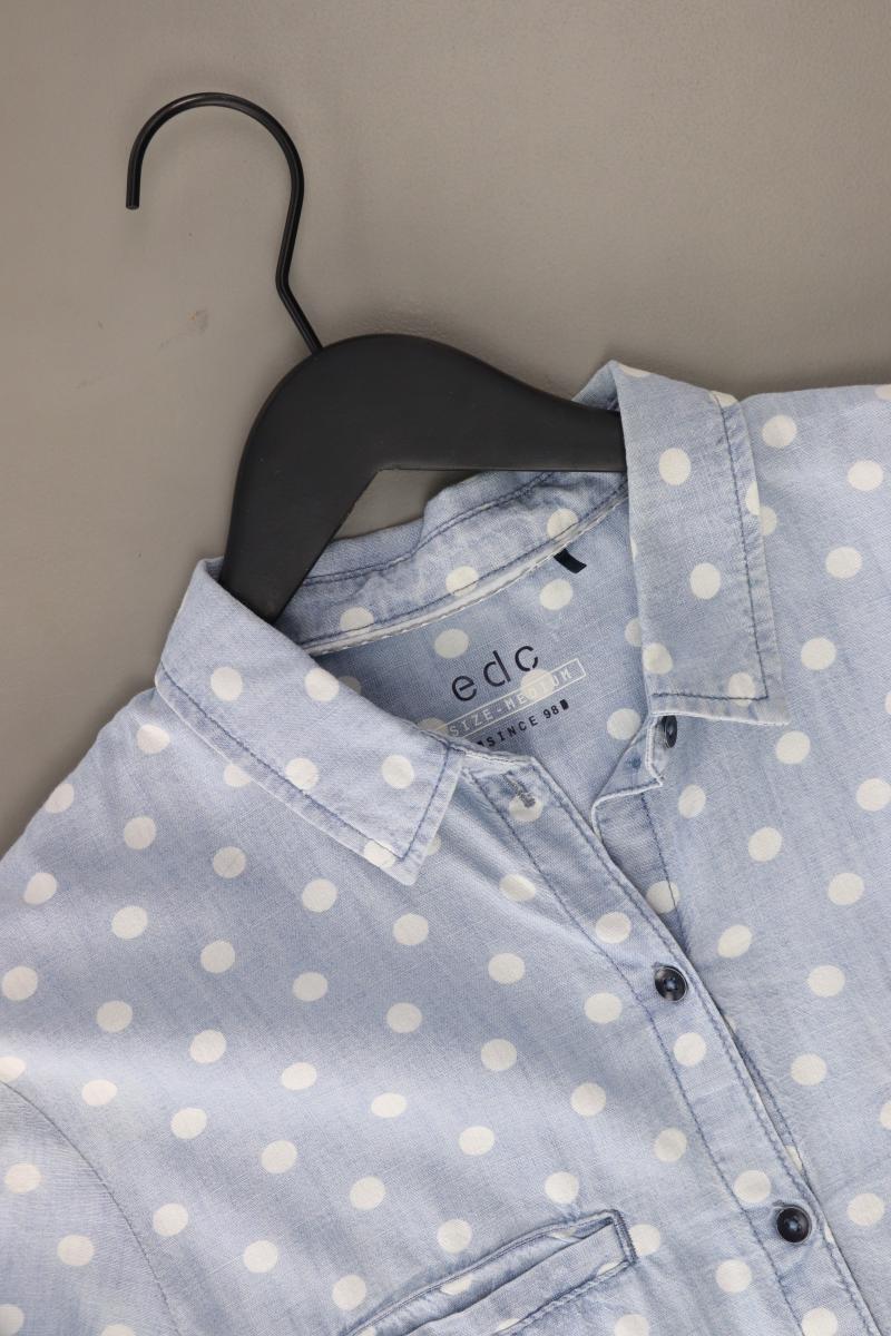 edc by Esprit Langarmbluse Gr. M gepunktet blau aus Baumwolle