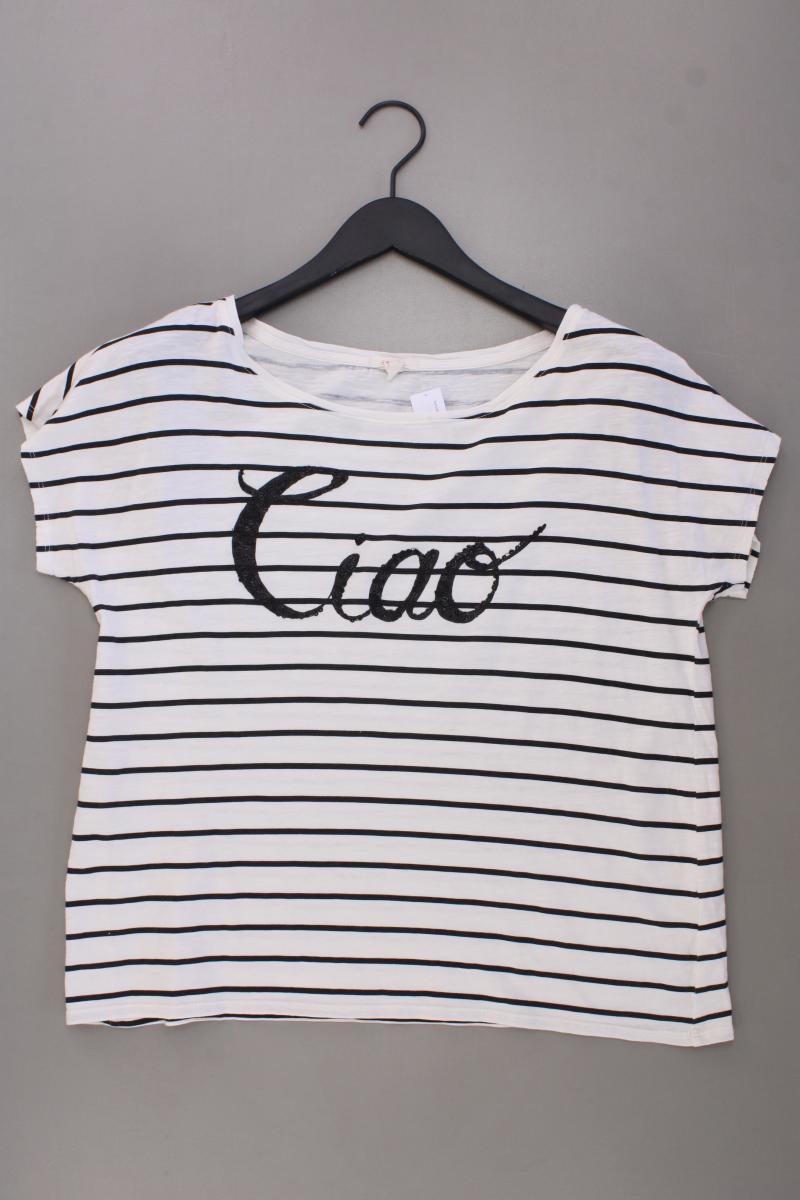 Esprit Ringelshirt Gr. L gestreift Kurzarm creme aus Baumwolle