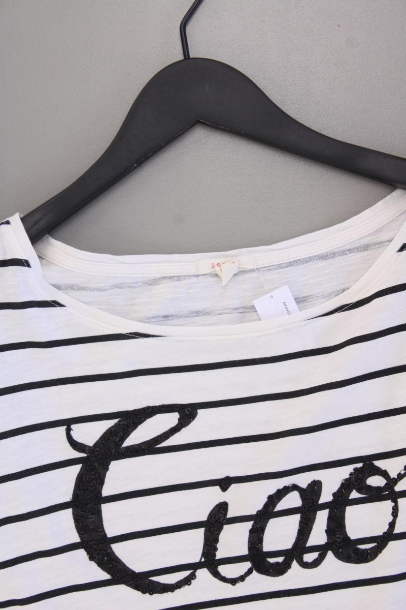 Esprit Ringelshirt Gr. L gestreift Kurzarm creme aus Baumwolle