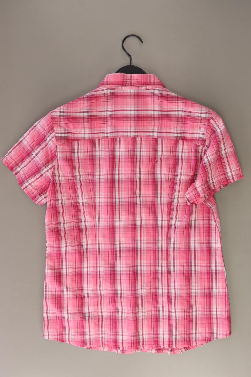 Jack Wolfskin Karobluse Gr. M kariert Kurzarm rosa aus Polyester