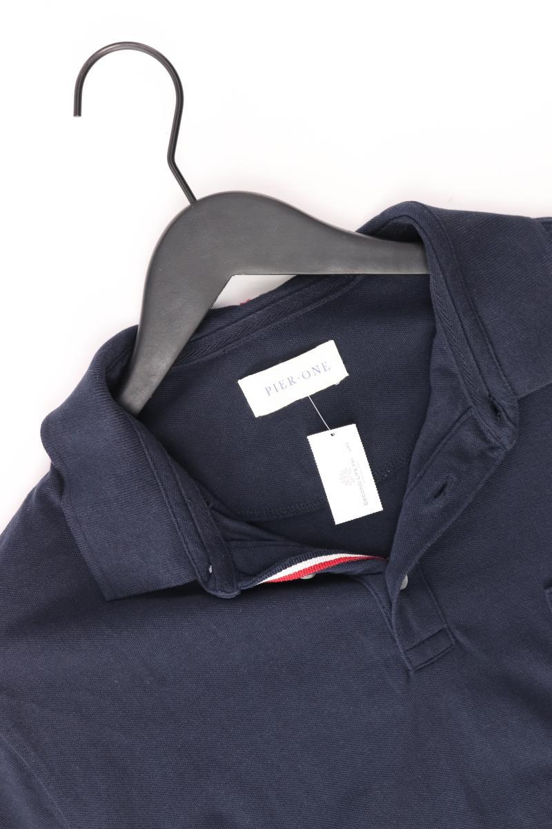 Pier One Poloshirt für Herren Gr. XXL Kurzarm blau aus Baumwolle