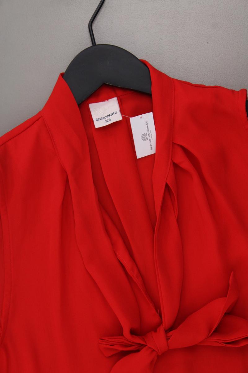 Rinascimento Schluppenbluse Gr. XS Ärmellos rot aus Polyester