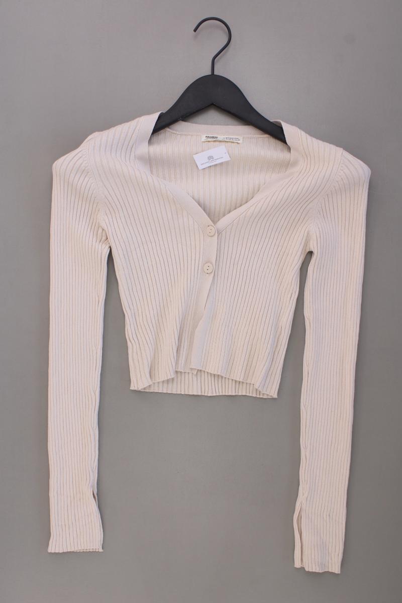 Pull&Bear Strickjacke Gr. S Langarm creme aus Viskose