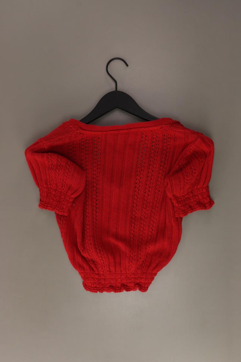 Zara Shirt mit V-Ausschnitt Gr. S rot aus Baumwolle