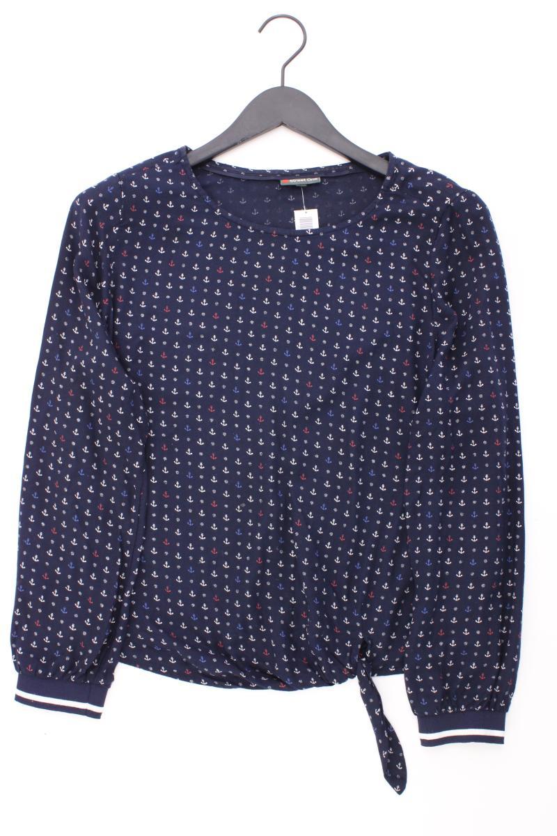 Street One Bluse mit Ankermuster Gr. 38 Langarm blau aus Viskose