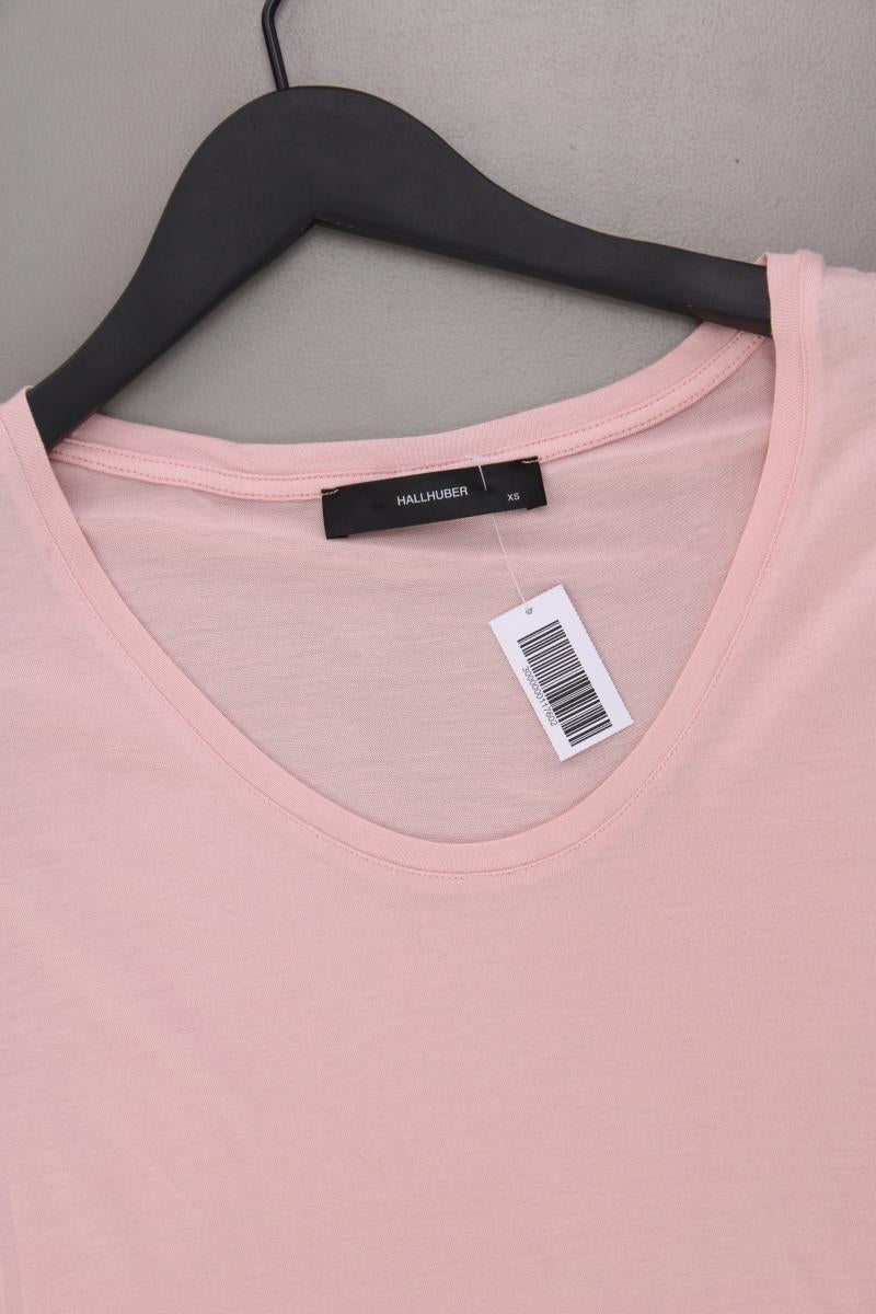 Hallhuber T-Shirt Gr. XS Kurzarm rosa aus Viskose