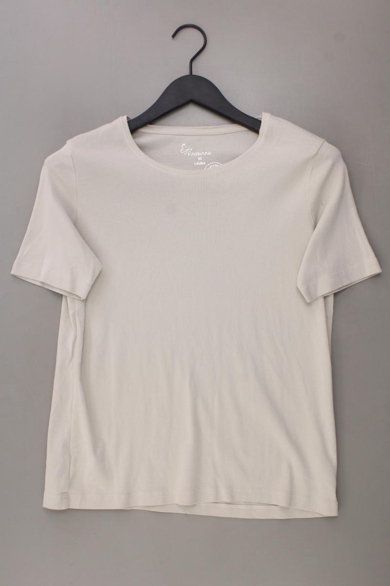 FABIANI T-Shirt Gr. 42 Kurzarm creme aus Baumwolle