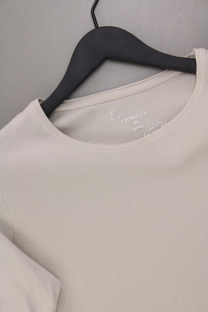 FABIANI T-Shirt Gr. 42 Kurzarm creme aus Baumwolle