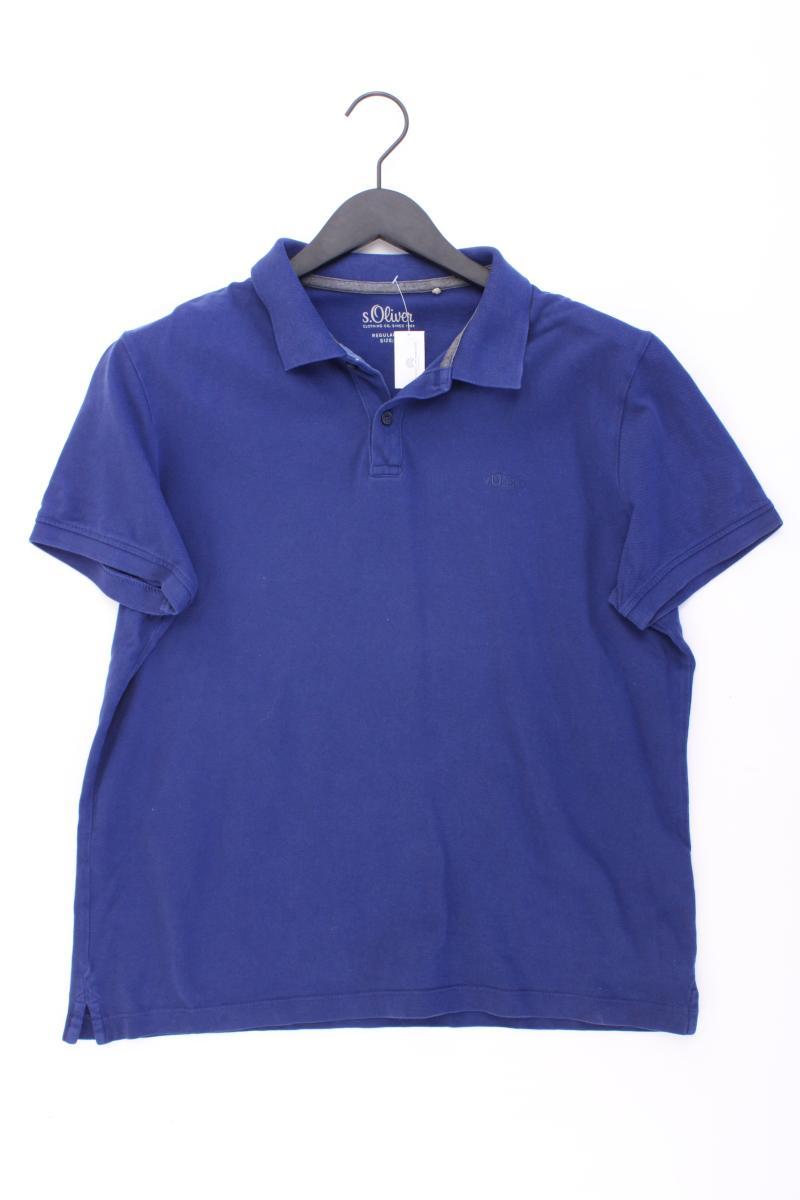 s.Oliver Poloshirt für Herren Gr. L Kurzarm blau aus Baumwolle