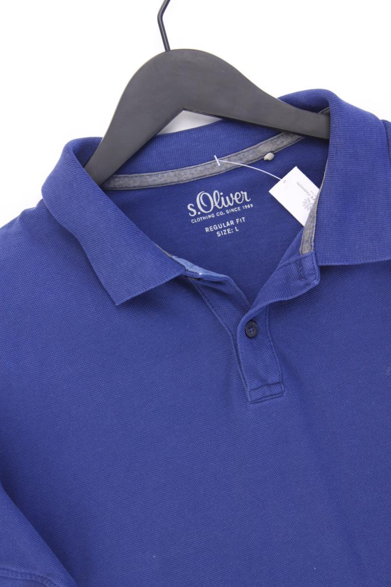 s.Oliver Poloshirt für Herren Gr. L Kurzarm blau aus Baumwolle