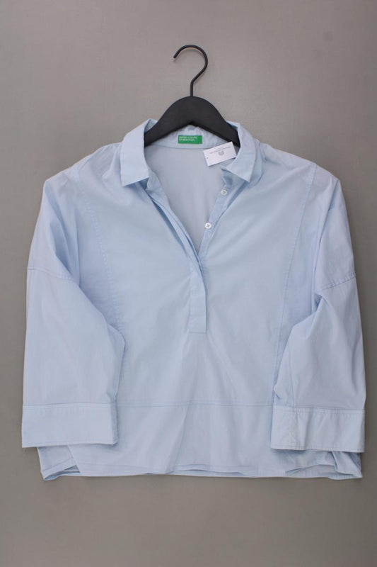 Benetton Classic Bluse Gr. L 3/4 Ärmel blau