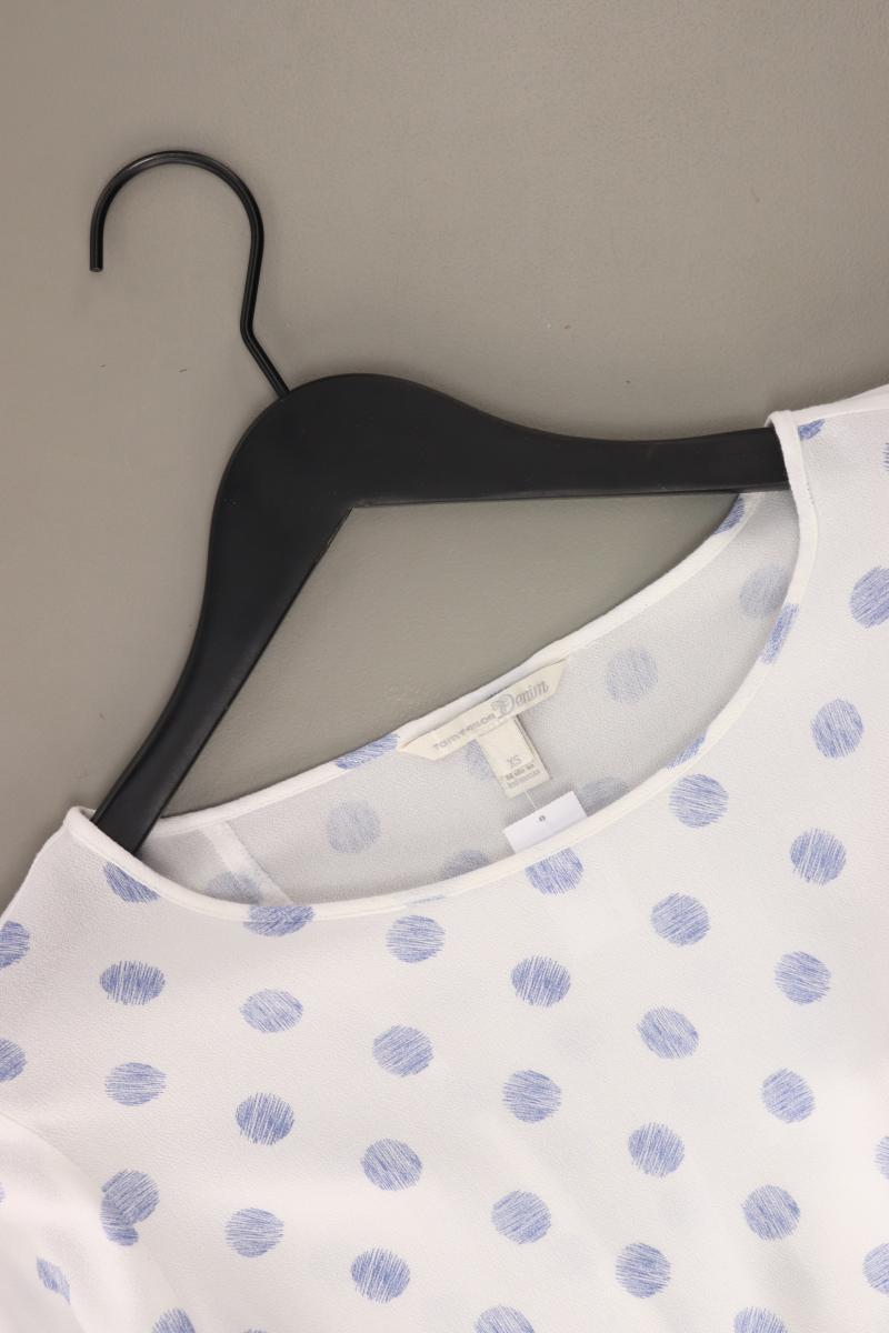 Tom Tailor (Denim) Regular Bluse Gr. XS gepunktet 3/4 Ärmel weiß