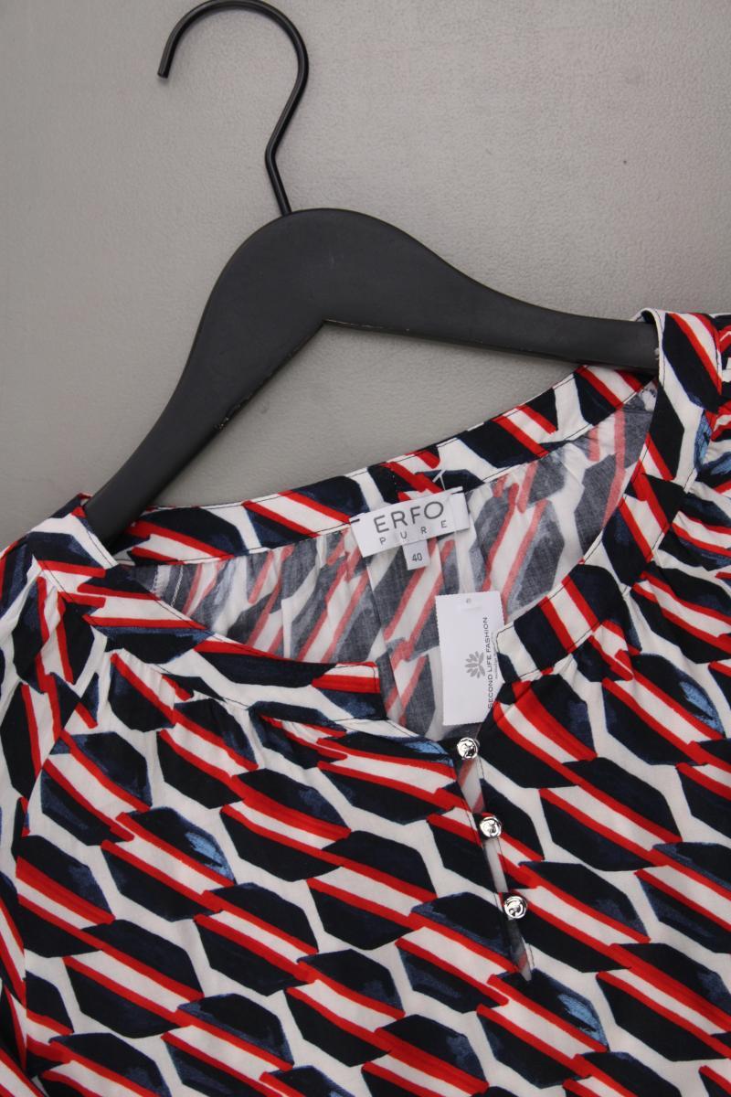 ERFO Classic Bluse Gr. 40 geometrisches Muster 3/4 Ärmel mehrfarbig