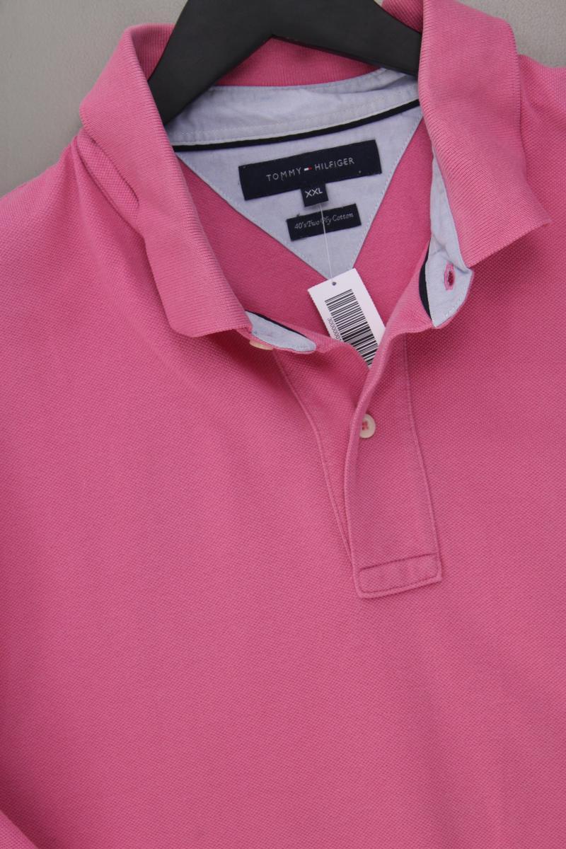 Tommy Hilfiger Poloshirt für Herren Gr. XXL neuwertig Kurzarm pink aus Baumwolle