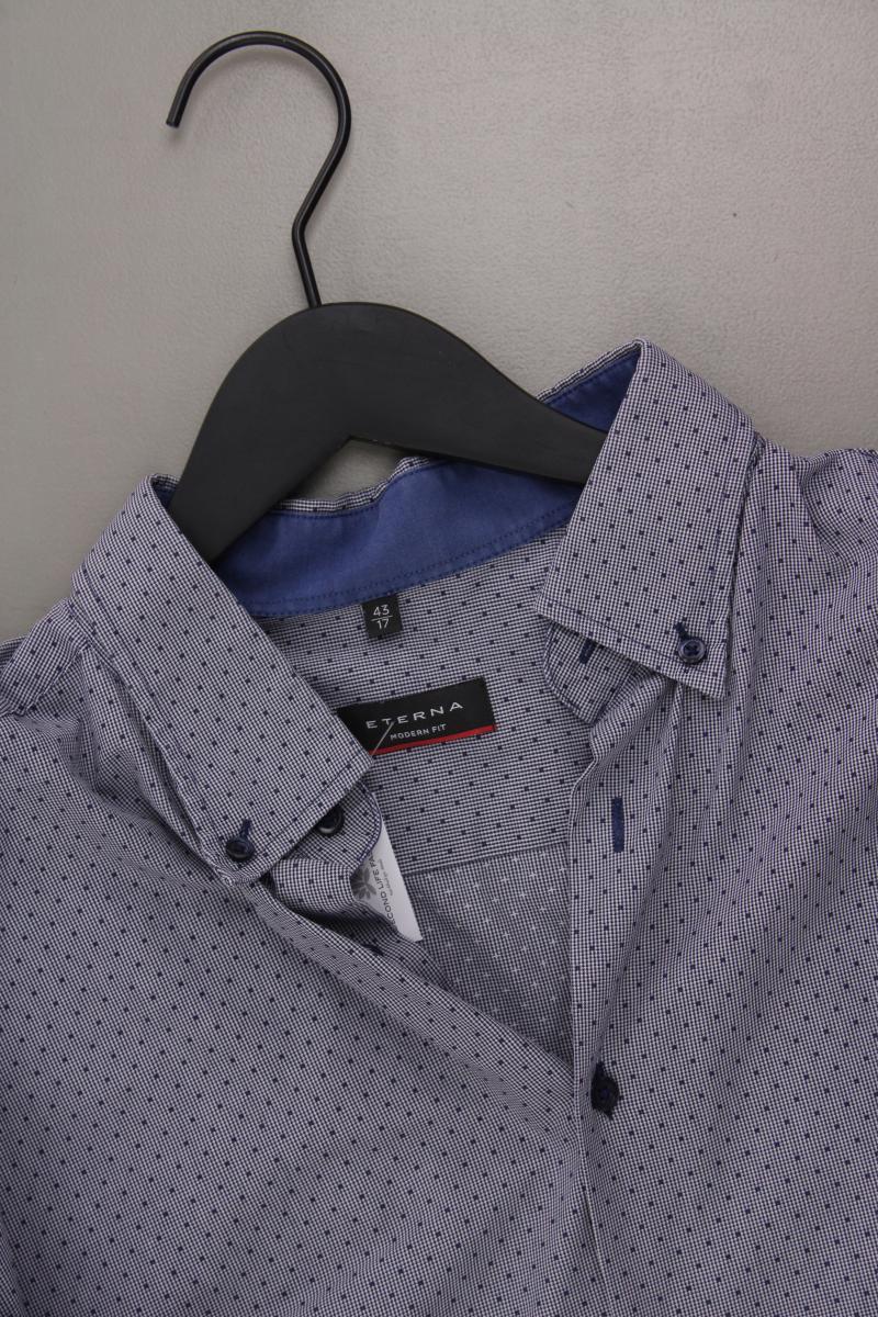 Eterna Langarmhemd für Herren Gr. Hemdgröße 43 blau aus Baumwolle