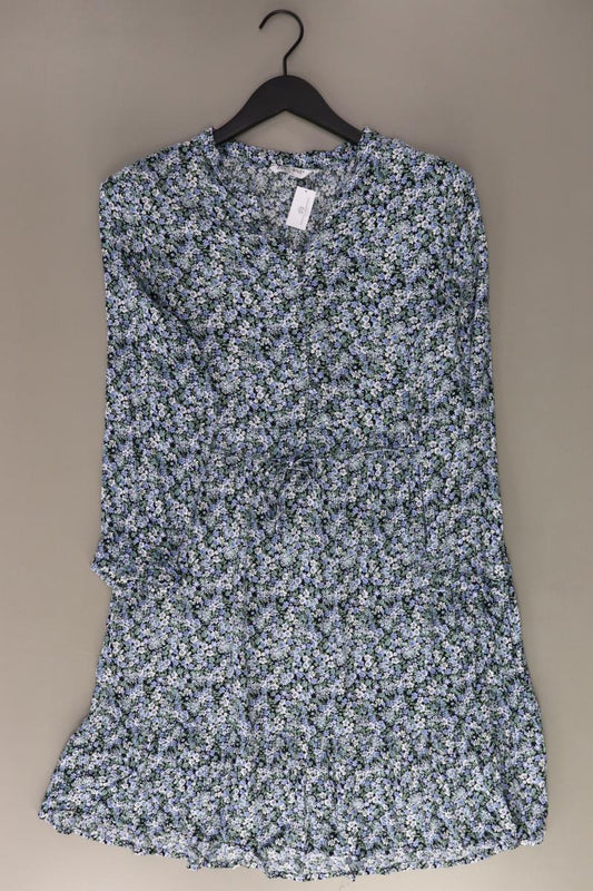 Zabaione Longbluse Gr. L mit Blumenmuster mit Gürtel Langarm blau