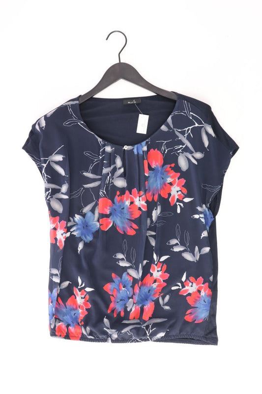 Sure Kurzarmbluse Gr. M mit Blumenmuster blau aus Polyester