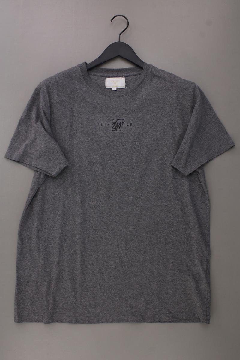 Siksilk T-Shirt für Herren Gr. L Kurzarm grau aus Baumwolle