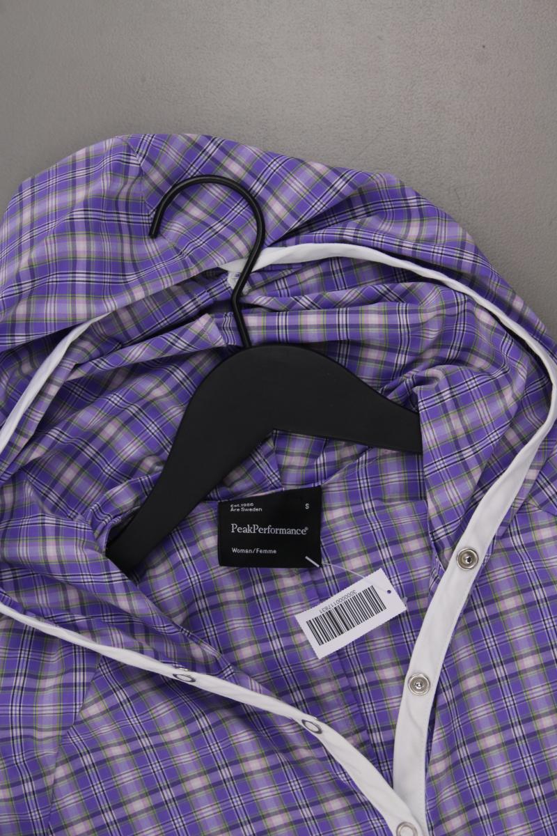 Peak Performance Karobluse Gr. S kariert Langarm lila aus Polyamid