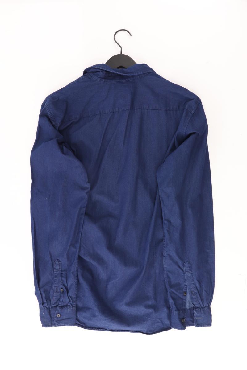 Uniqlo Langarmhemd für Herren Gr. L blau aus Baumwolle