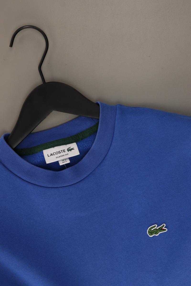 Lacoste Langarmpullover für Herren Gr. S blau aus Baumwolle