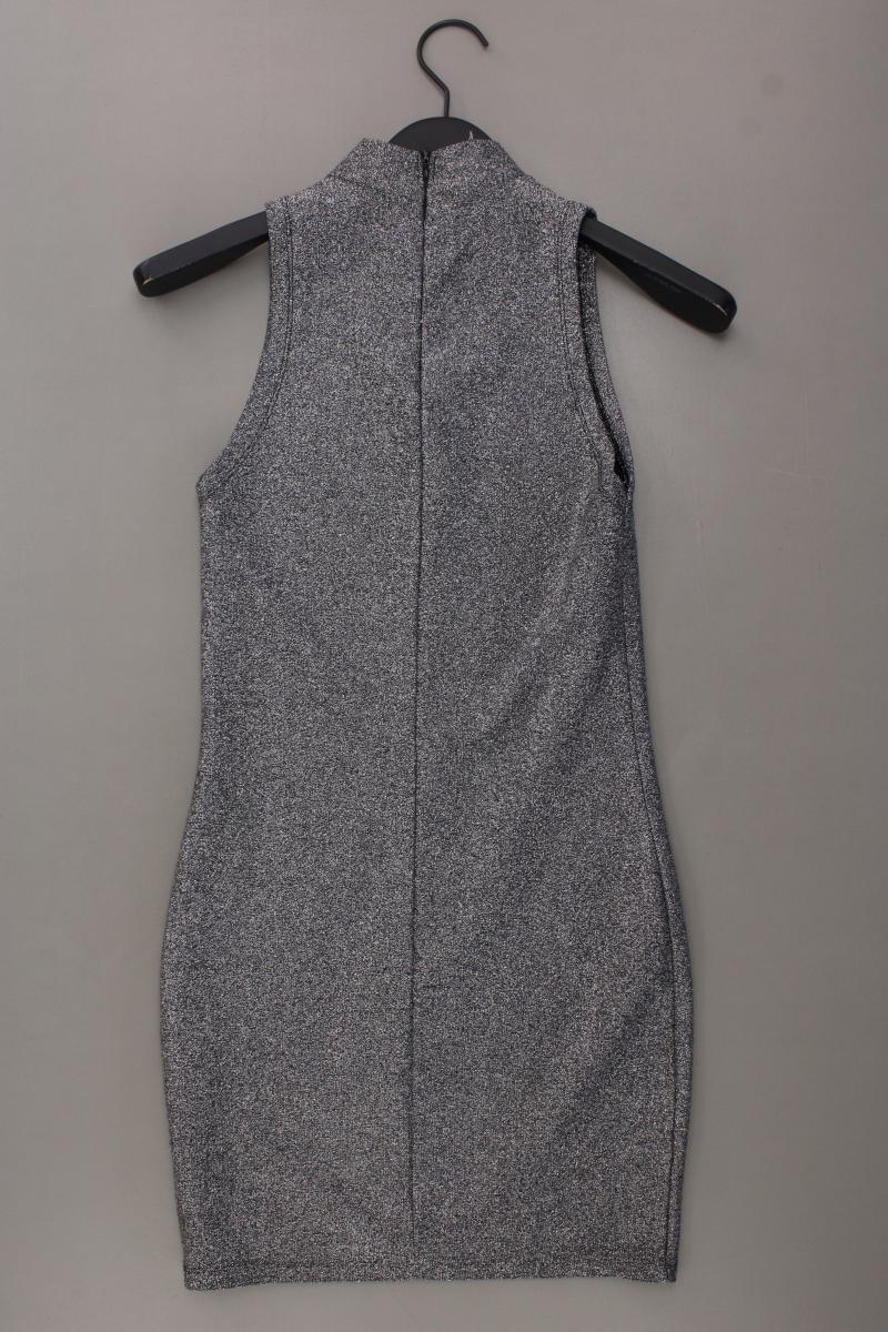 Zara Abendkleid Gr. S neuwertig Ärmellos mit Glitzer silber aus Polyester
