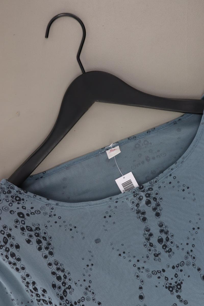 s.Oliver Printshirt Gr. 42 Langarm blau aus Polyester