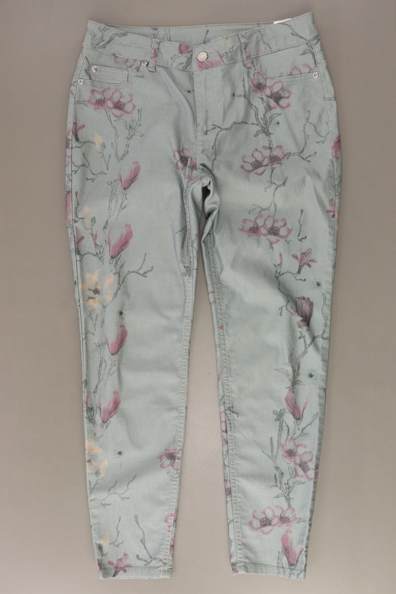 Lascana Hose Gr. 40 mit Blumenmuster grün aus Baumwolle