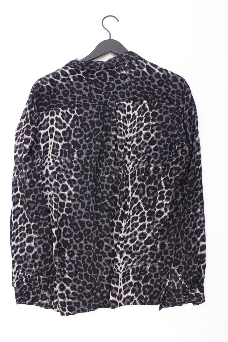 Lindex Langarmbluse Gr. XL mit Tierdruck grau aus Viskose