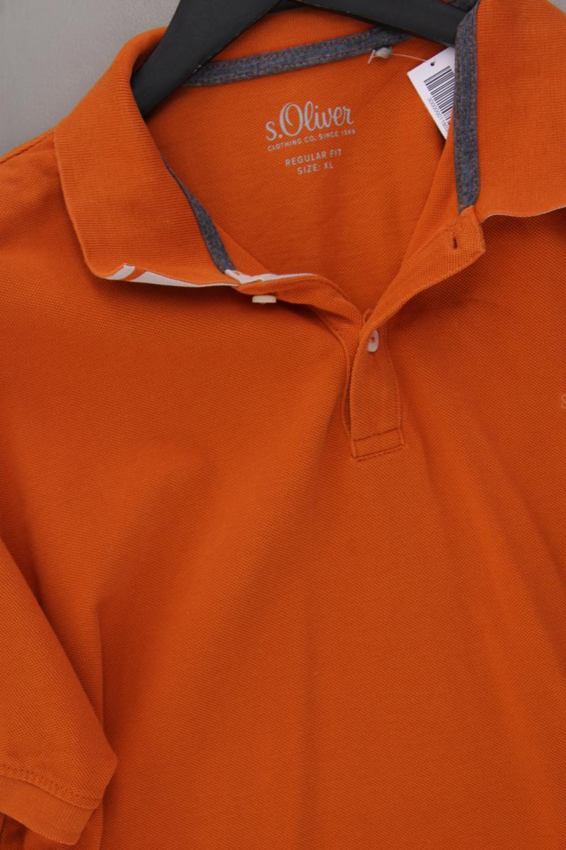 s.Oliver Poloshirt für Herren Gr. XL Kurzarm orange aus Baumwolle