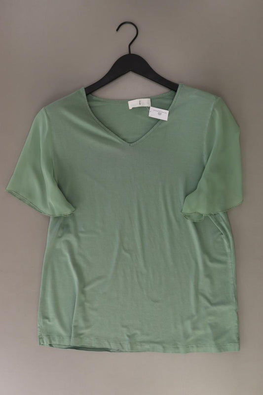 Pfeffinger Shirt mit V-Ausschnitt Gr. 46 Kurzarm grün aus Viskose