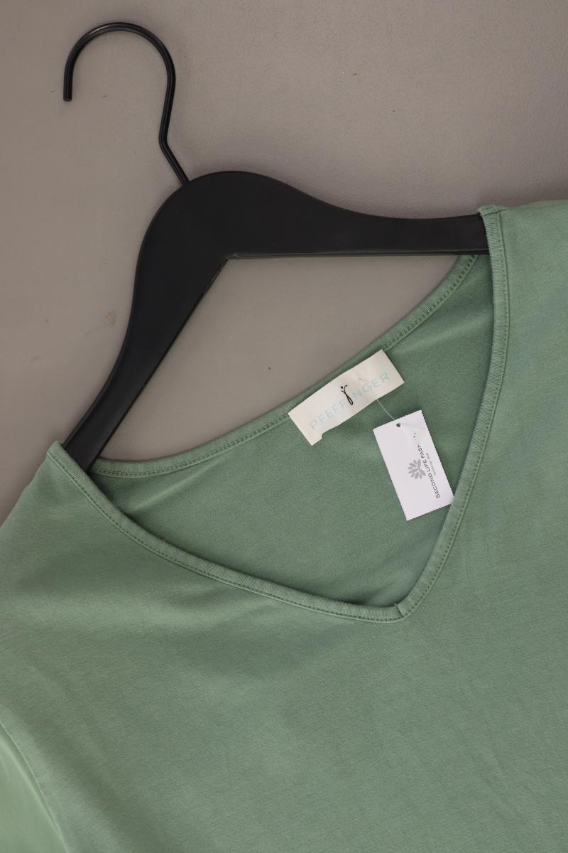 Pfeffinger Shirt mit V-Ausschnitt Gr. 46 Kurzarm grün aus Viskose